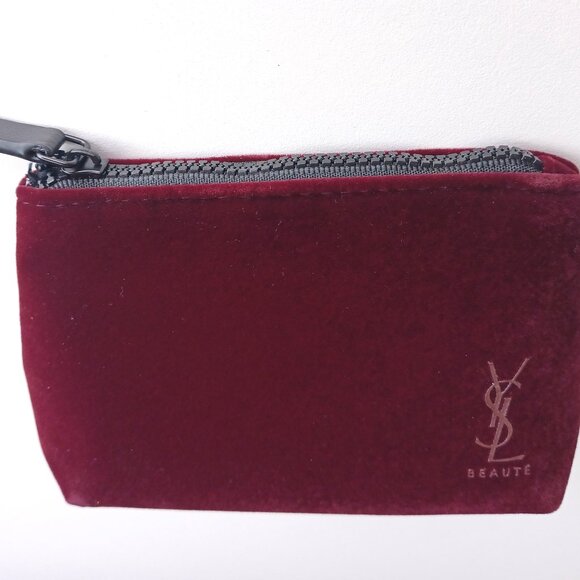 YSL Yves Saint Laurent Mini Velvet Cosmetic Pouch / Bag - NEW - Picture 4 of 9